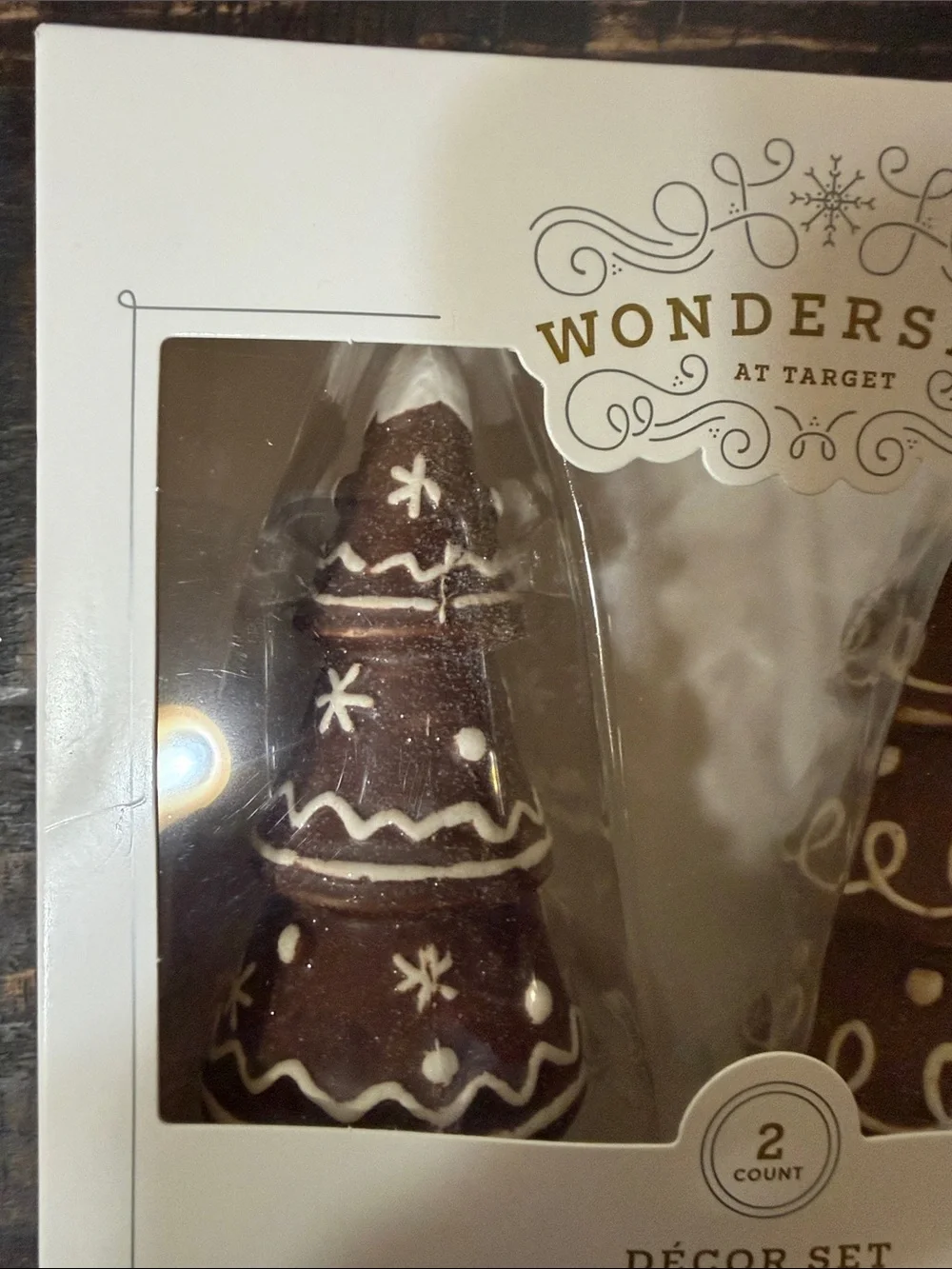 Wondershop Brown and Cream Gingerbread Tree Décor Set - 2 Pack